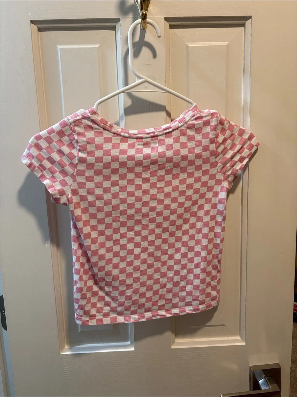 Old Navy Pink Checkerboard Strawberry Tee